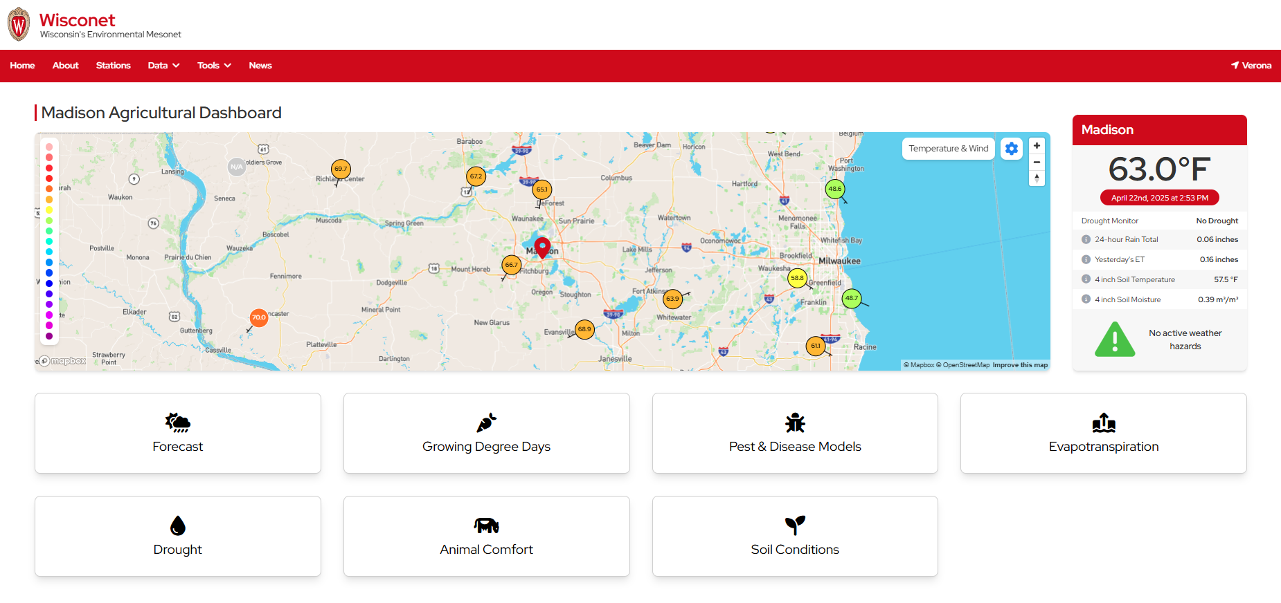 wisconet screenshot